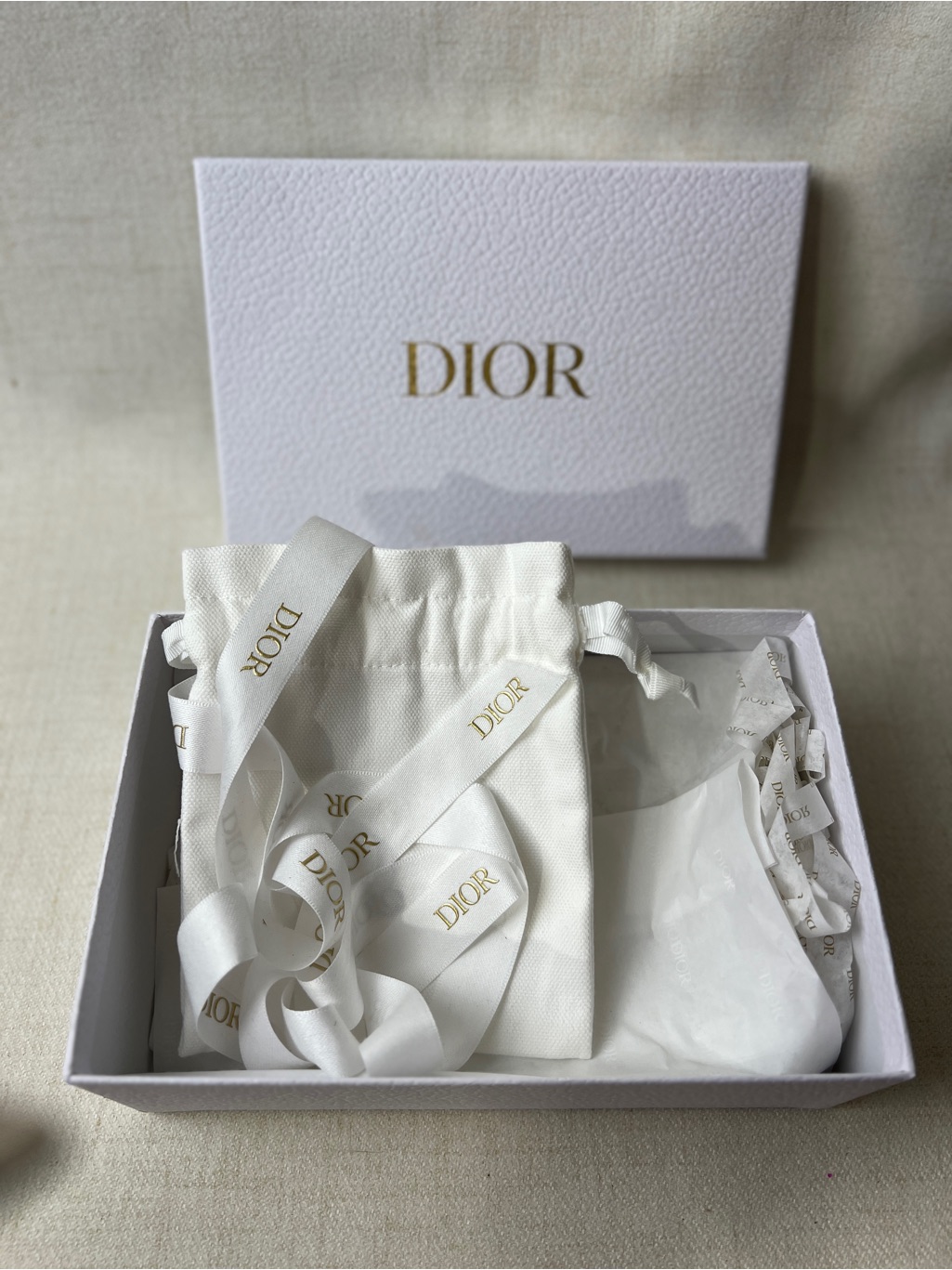 Authentic Dior Empty Gift Box W Ribbon Dust Bag